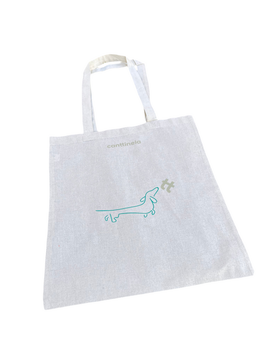 Tote bag Teckel beige